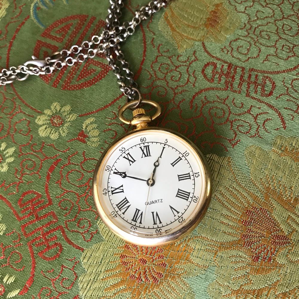 Long clock necklace